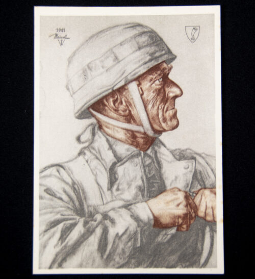 (Postcard) Willrich - Generalmajor Meindl als Führer von Fallschirmtruppen besonders verdient in den Kämpfen bei Narvik und um Kreta