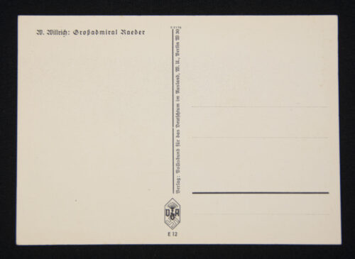 (Postcard) Willrich - Grossadmiral Raeder