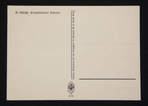 (Postcard) Willrich - Grossadmiral Raeder