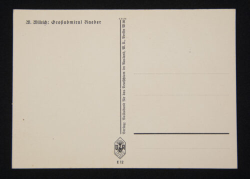 (Postcard) Willrich - Grossadmiral Raeder