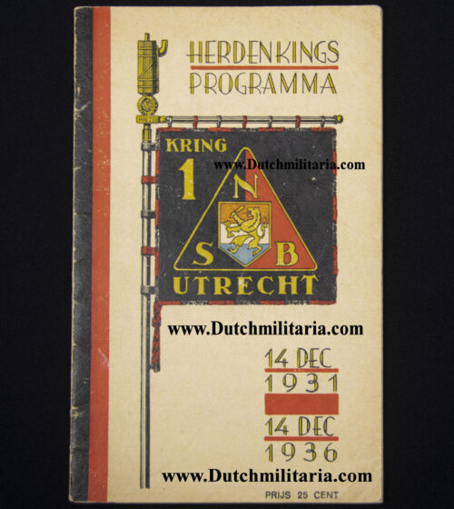 (Brochure NSB) Herdenkingsprogramma Kring 1 Utrecht 14 dec 1931 - 14 dec 1936 - EXTREMELY RARE!!!
