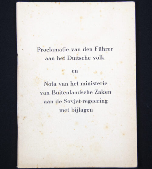 (Brochure) Proclamatie van den Führer aan het Duitsche Volk