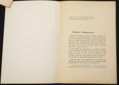 (Brochure) Redevoering gehouden door Adolf Hitler ter gelegenheid van de opening van de 3de Oorlogs-winterhulpactie.... (1941)