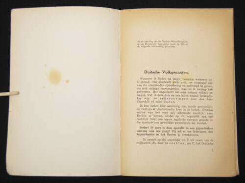 (Brochure) Redevoering gehouden door Adolf Hitler ter gelegenheid van de opening van de 3de oorlogs-winterhulpactie... (1941)