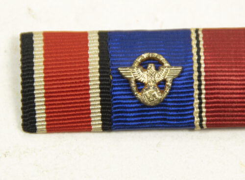 German WWII ribbonbar with EK2 + Police long service + Anschluss medal + Sudeten medal + Olympia medal