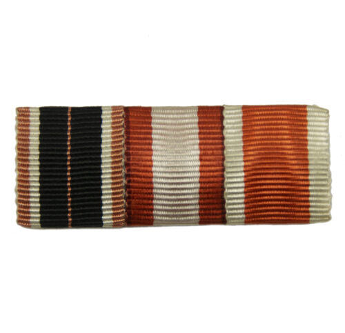 German WWII triple ribbonbar with Kriegsverdienstkreuz medaille + Feuerwehr kreuz + Volkspflege medaille