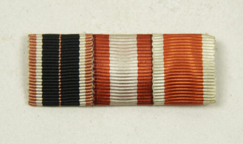 German WWII triple ribbonbar with Kriegsverdienstkreuz medaille + Feuerwehr kreuz + Volkspflege medaille