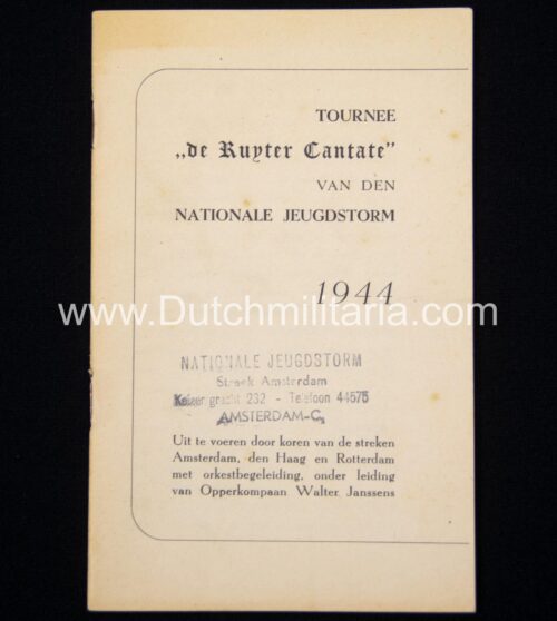 (NSB Jeugdstorm) Tournee De Ruyter Cantate van den nationale Jeugdstorm (1944) - rare