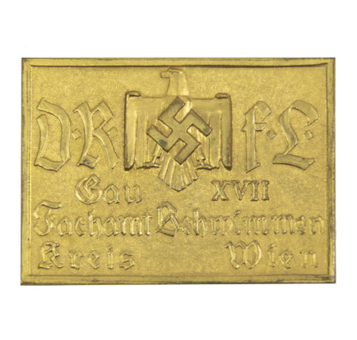 Nationalsozialistischen Reichsbund für Leibesübungen (NSRL) Gau VII Fachamt SChwimmen Kreis Wien - Gold Plaque