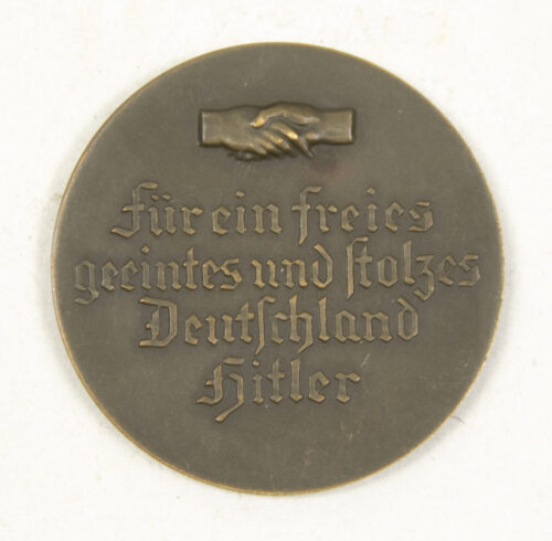 Non portable medal Hindenburg Hitler 30.1.1933 - 5.3.1933