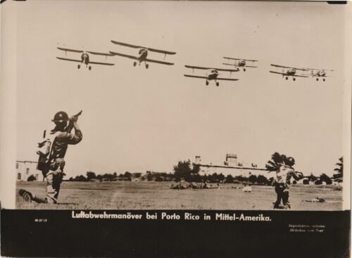 (Pressphoto) Luftabwehrmanöver bei Porto Rico in Mittel-Amerika (24x18cm)