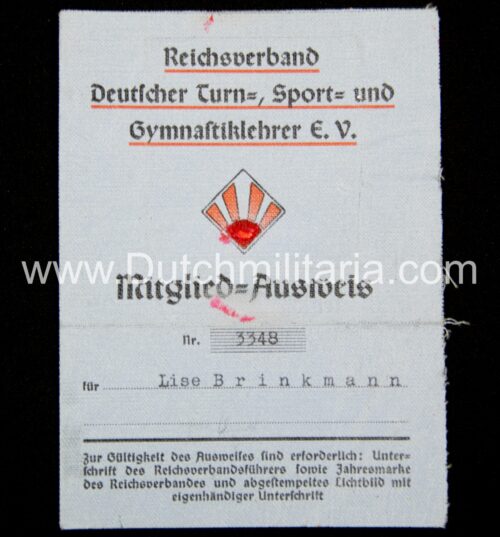 Reichsverband Deutscher Turn-, Sport- und Gymnastiklehrer E.V. Mitglied-Ausweis