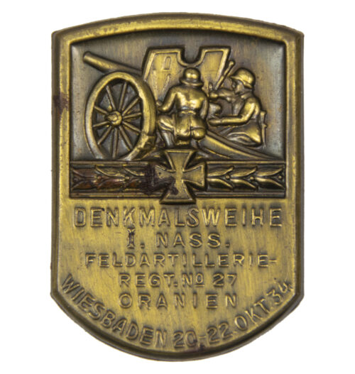 Denkmalsweihe I. Nass. Feldartillerie-Regt. No. 27 Oranien Weisbaden 20.-22. Okt 34
