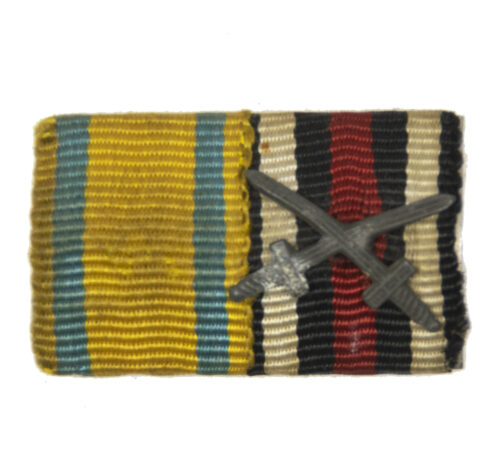 Double ribbon with Friedrich August medaille + Frontkämpfer Ehrenkreuz