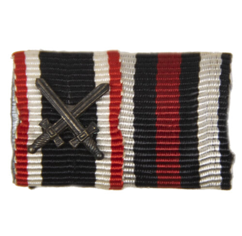 Double ribbon with Kriegsverdienstkreuz mit Schwerter + Frontkämpfer Ehrenkreuz