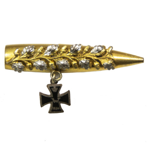 German WWI Patriotic Iron Cross brooch made of a bullit