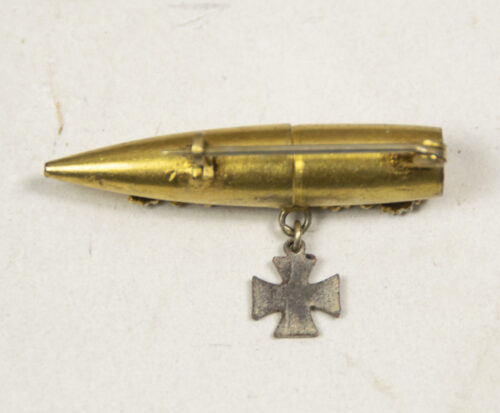German WWI Patriotic Iron Cross brooch made of a bullit
