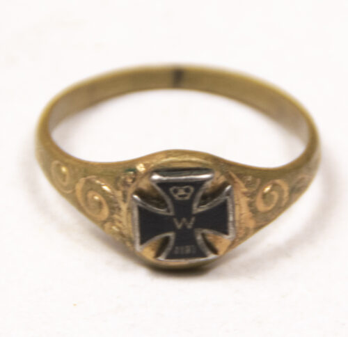 German WWI patriotic ring Goldshell
