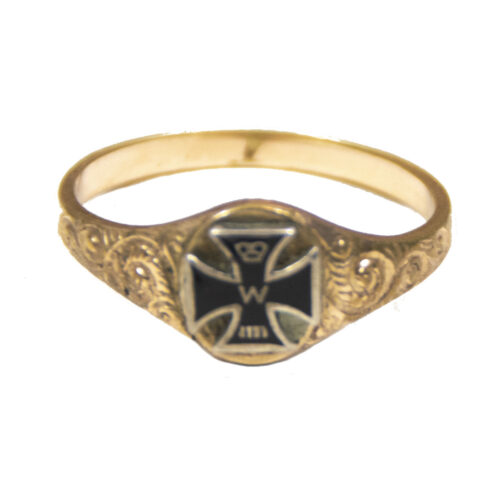 German WWI patriotic ring Goldshell