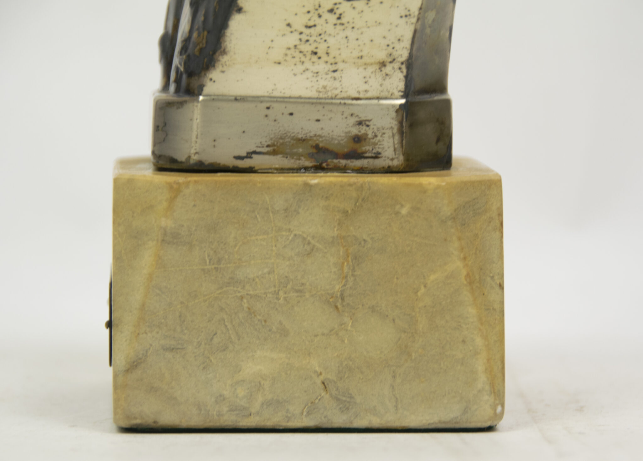 Hitler silver colored bust on marble base - Image 15
