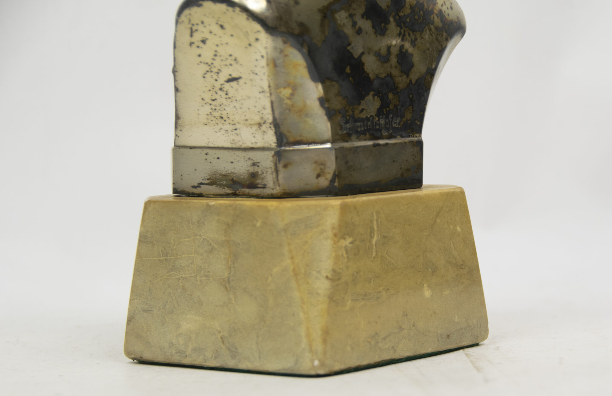 Hitler silver colored bust on marble base - Image 19
