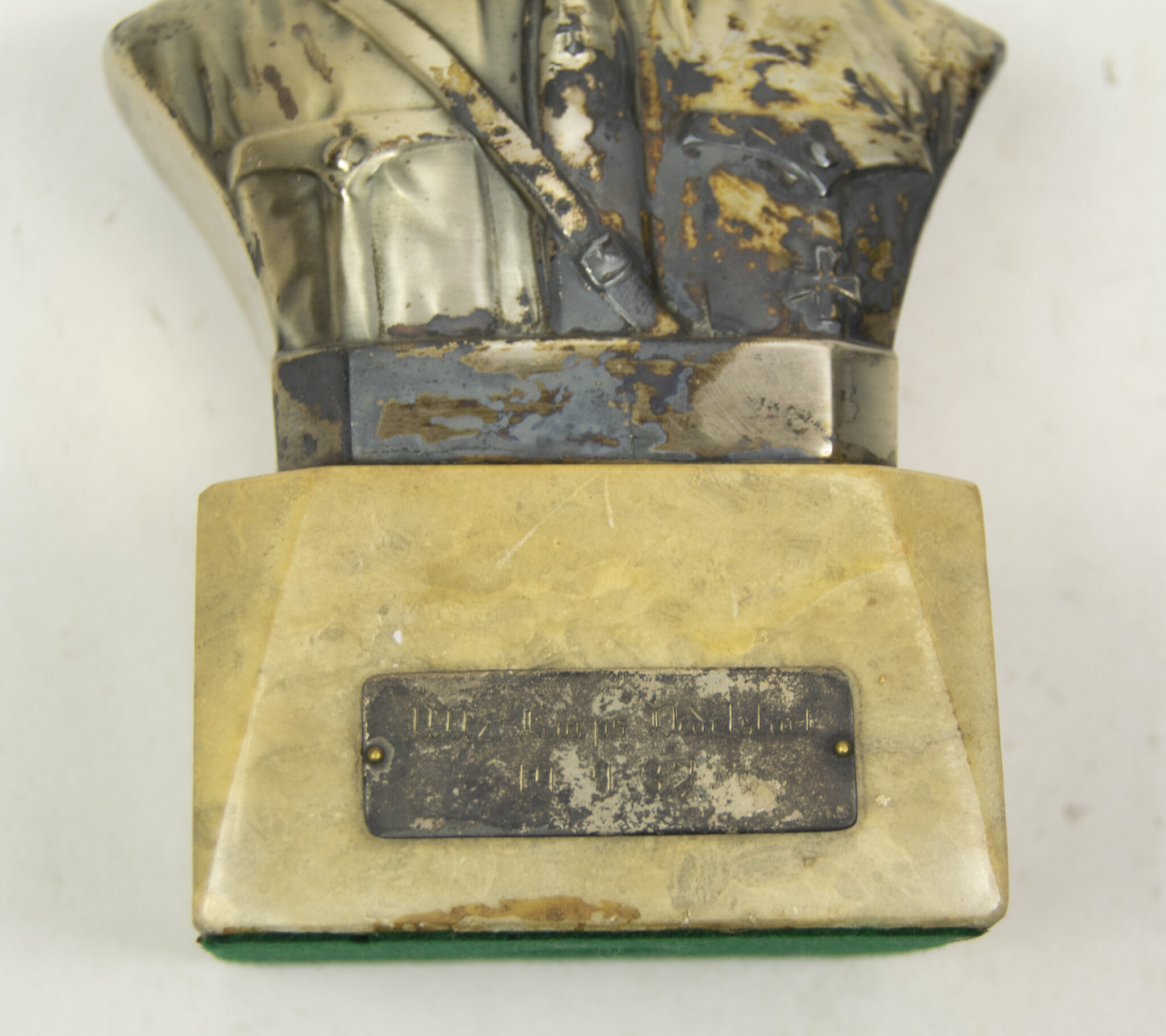 Hitler silver colored bust on marble base - Image 25