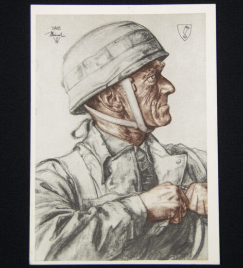 (Postcard) Willrich – Generalmajor Meindl als Führer von Fallschirmtruppen besonders verdient in den Kämpfen bei Narvik und um Kreta