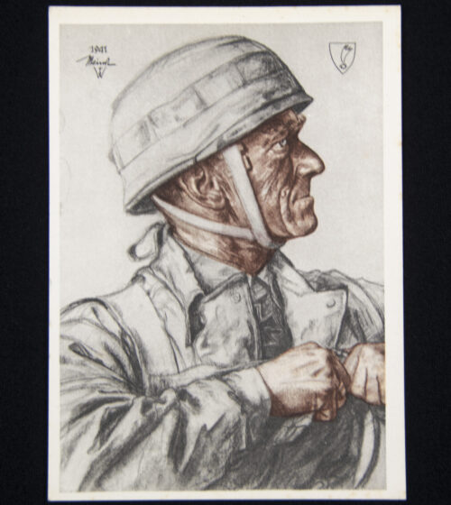 (Postcard) Willrich – Generalmajor Meindl als Führer von Fallschirmtruppen besonders verdient in den Kämpfen bei Narvik und um Kreta