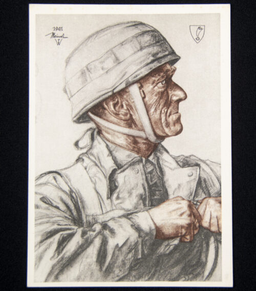 (Postcard) Willrich – Generalmajor Meindl als Führer von Fallschirmtruppen besonders verdient in den Kämpfen bei Narvik und um Kreta