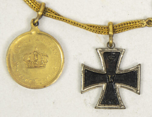 WWI German Frackkete with Treue Dienste Reserve Landwehr + Iron Cross second class