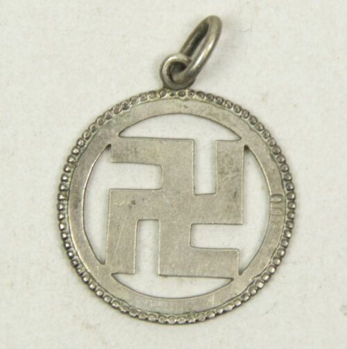 WWII German silver swastika necklace hanger