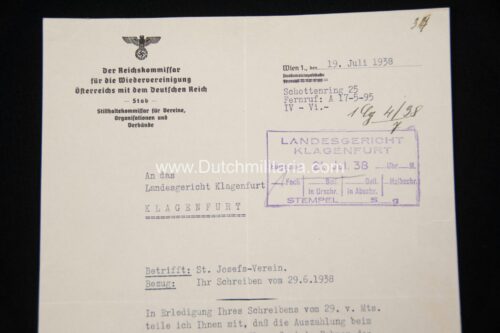 (Document) Reichskommissar für die Wiedervereinigung österreichs mit dem Deutschen reich (1938)
