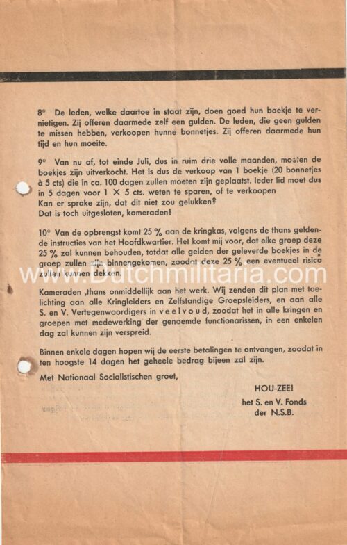 (Flyer NSB) 1 mei 1934 Ir. Mussert Ontslagen. Ons Antwoord. 1 Mei 1935