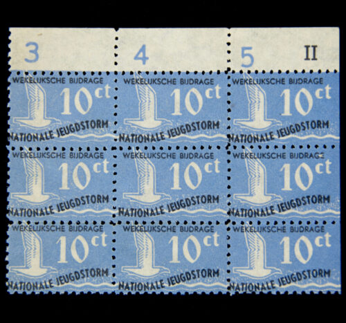 (NSB) Nationale Jeugdstorm sheet of 9 contribution stamps