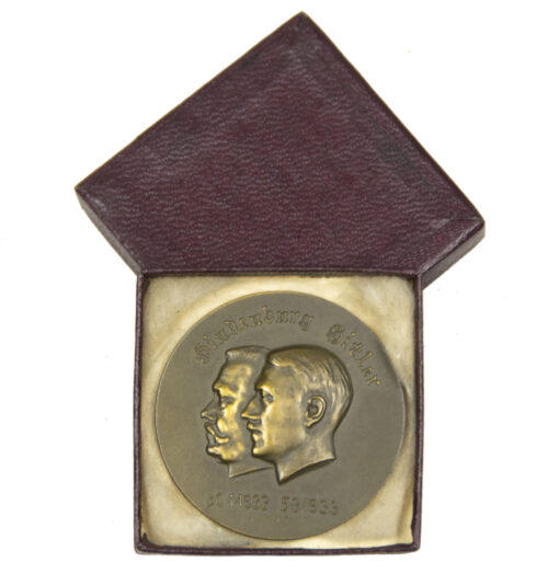 Non portable cased plaque/medal Hindenburg Hitler 30.1.1933 - 5.3.1933