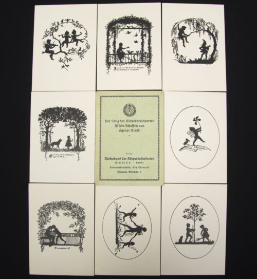 (Postcard folder) Reichsbund der Körperbehinderten (8 postcards in folder)