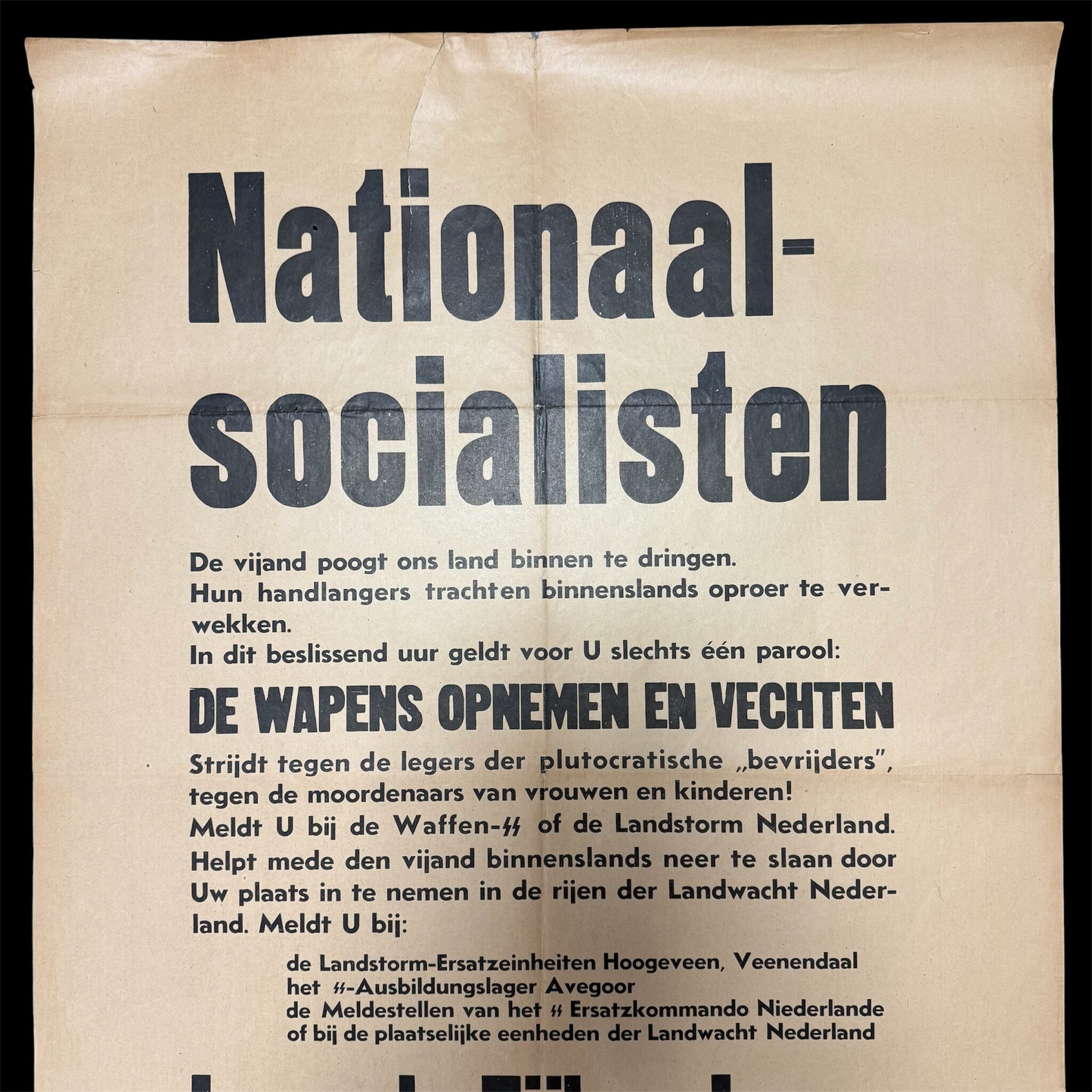 (Poster) Waffen-SS Germaansche-SS Landstorm Nederland - rare