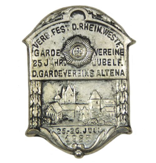 Verb. Fest. d. Rhein. Westf. Garde Vereine 25 Jähr. Jubelf. d. Gardevereins Altena 25.-26.Juli 1925