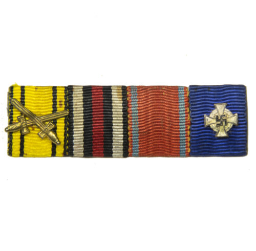 Württemberg ribbonbar with Wilhelmskeuz Frontkämpfer Ehrenkreuz + long service medal + Treue Dienste 25 Jahre