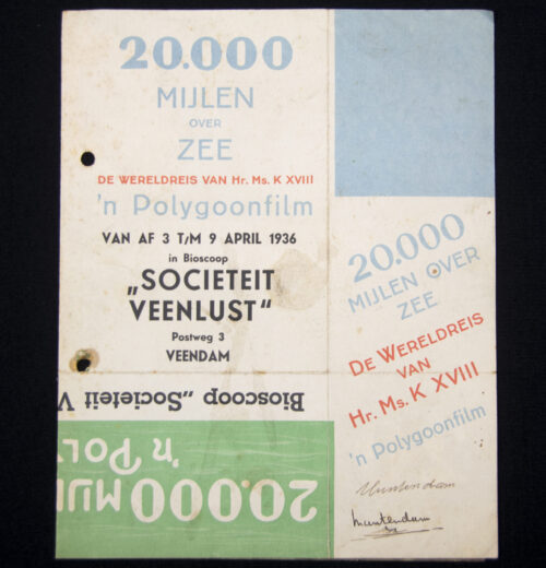 (Flyer) 20.000 Mijlen over zee - De Wereldreis van Hr. Ms. K XVIII (1936)
