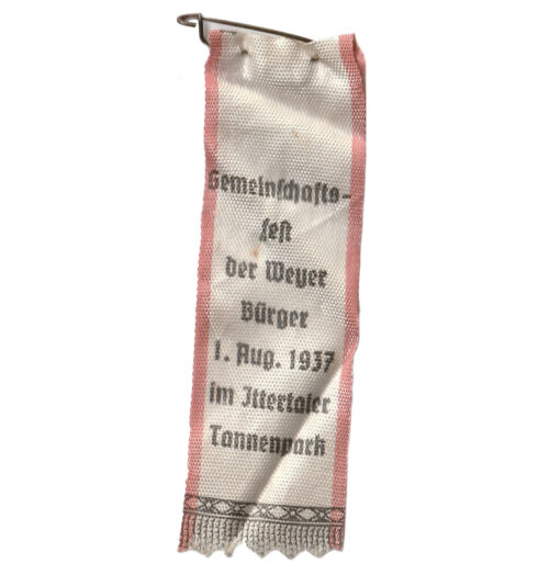 Gemeinschaftsfest der Weyer Bürger 1. Aug. 1937 im Ittertaler Tannenpark abzeichen