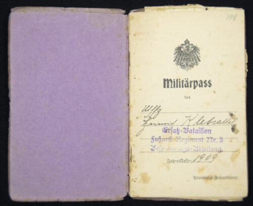 German WWI Militärpass 190919141916