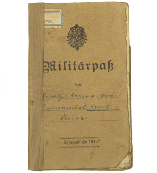 German WWI Militärpass 1910/1914/1917