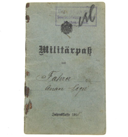 German WWI Militärpass 1915