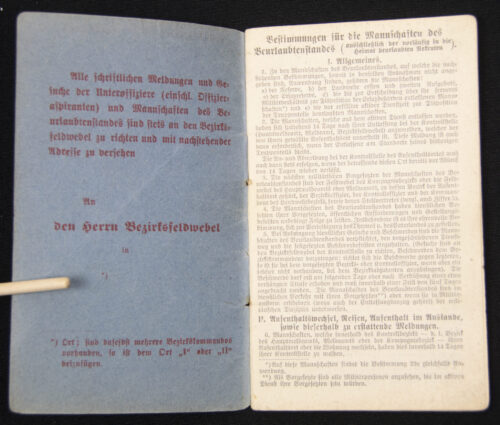 German WWI Militärpass 1915
