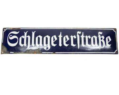 German enamelled street sign Schlageterstraβe - rare