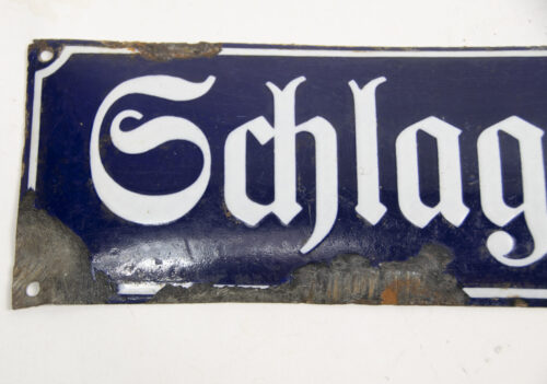 German enamelled street sign Schlageterstraβe - rare
