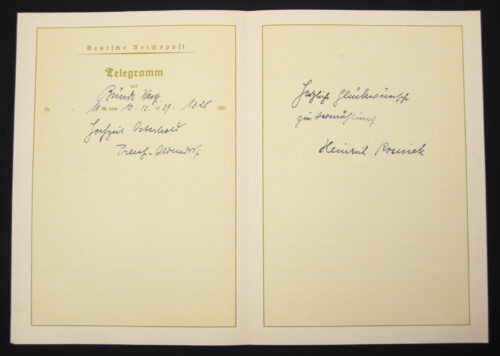 Original German WWII Telegram (design Ludwig Hohlwein) (1939)