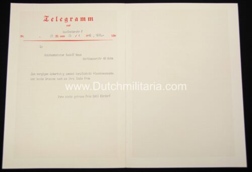 Original Rudolf Hess Telegram (1940) - rare