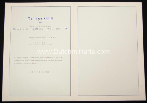 Original Rudolf Hess Telegram (1940) - rare